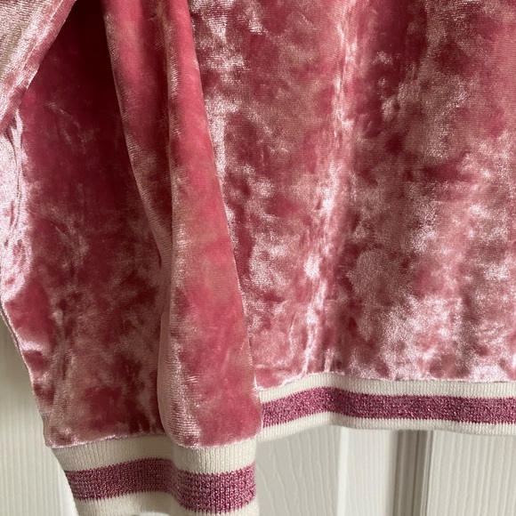 Arizona Pullover Hoodie Girl’s 20 PLUS Pink Faux Crushed Velvet - Picture 4 of 5